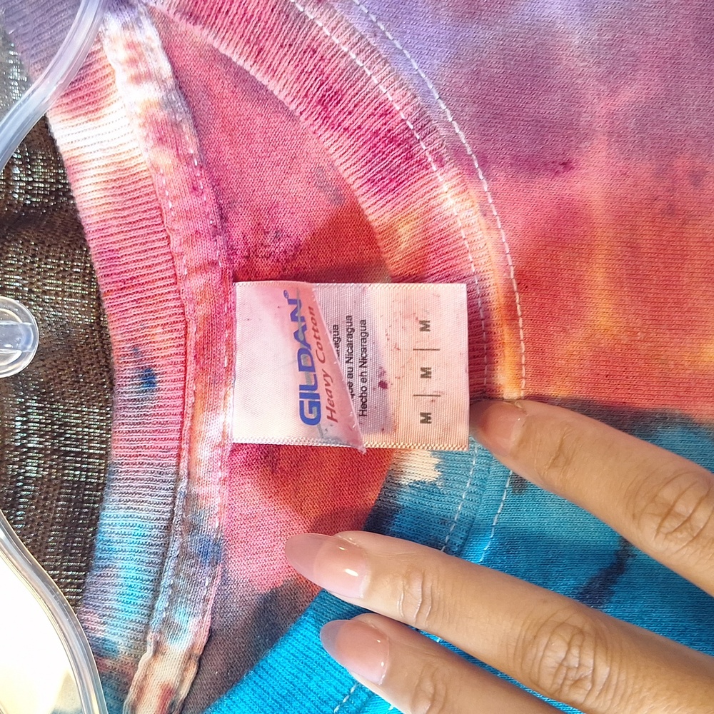 Hand Creafted Multicolor Tie-Dye T-Shirt - Picture 4 of 5